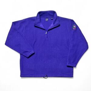GAP 90s Vintage Alpine Purple Fleece 1/4 Zip Sweatshirt Sportswear XL